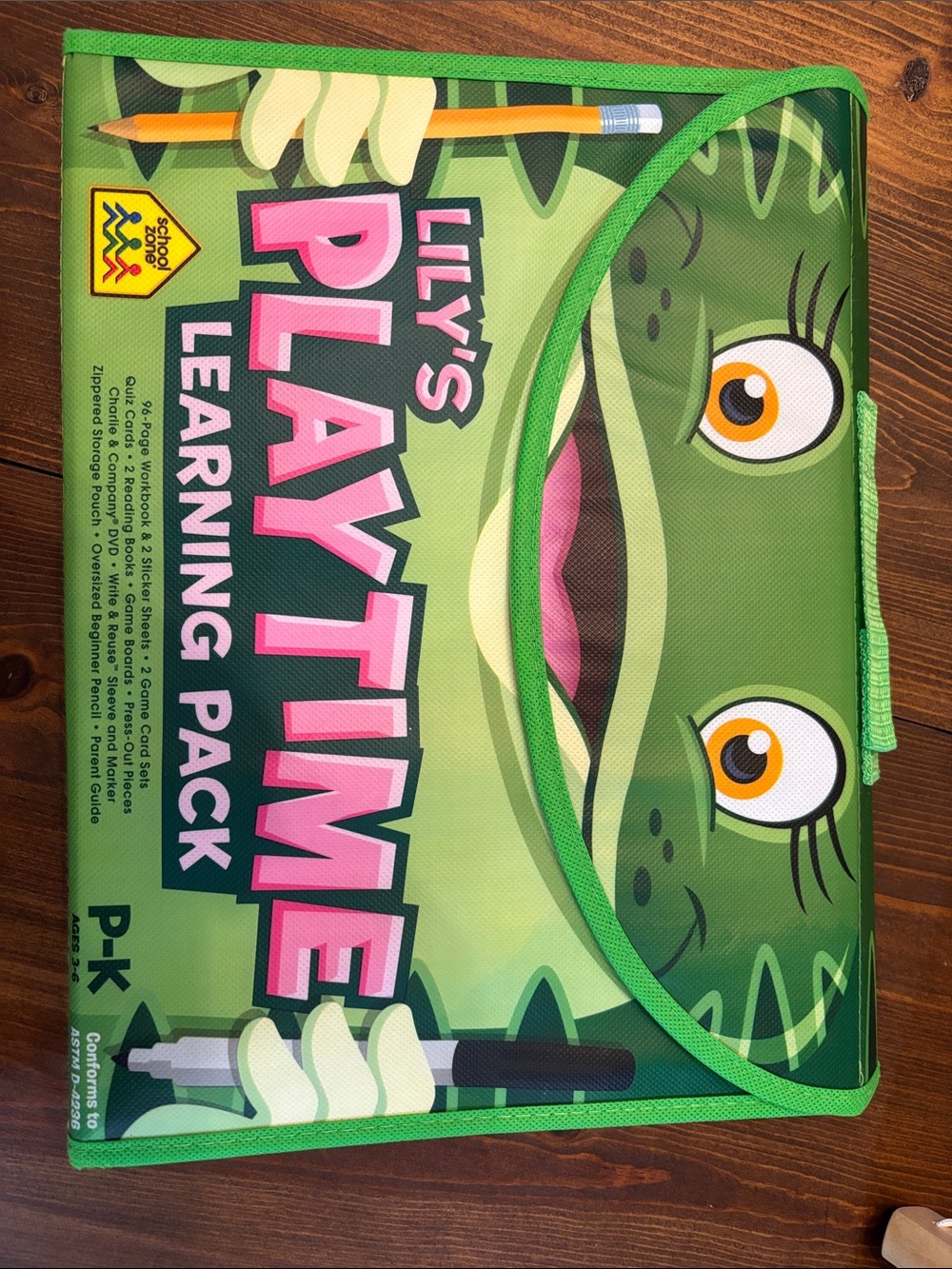 Lily Playtime Learning Pack – Bright Green with Pink Accents